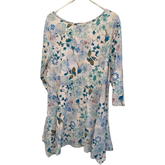 French Bazaar Women's Floral Printed Rhinestones Babydoll Style T Shirt Top L - Picture 3 of 6